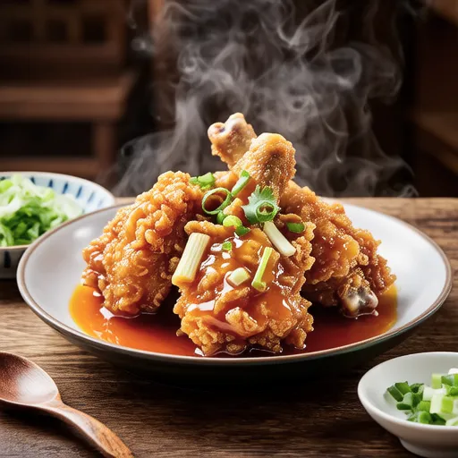 Fried Chicken with Aromatic Vegetable Sauce