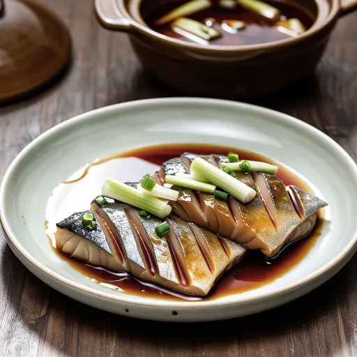 Mackerel Simmered in Sesame Miso Sauce