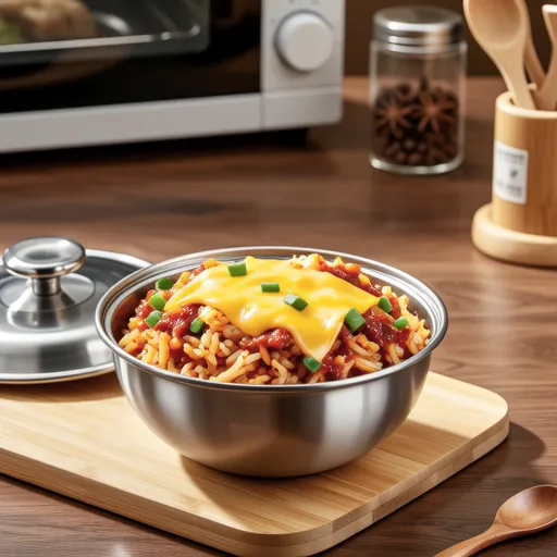 Microwave Cheese Kimchi Rice