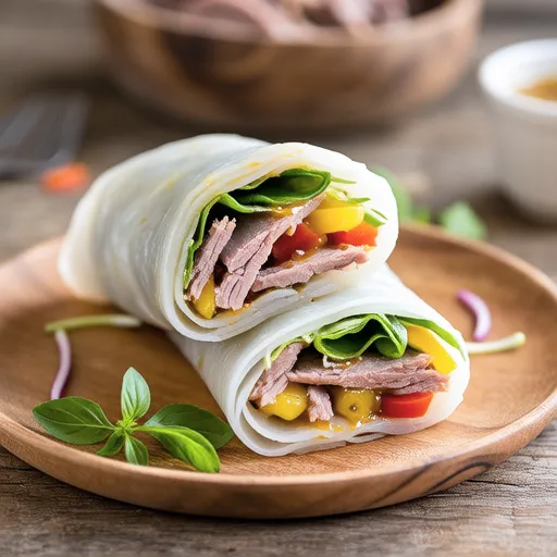 Smoked Duck Wraps with Pickled Radish