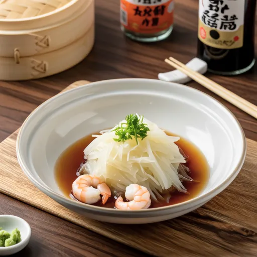 Microwave Steamed Turnip with Shrimp