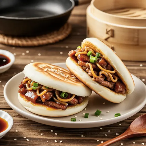 Pan-fried Kakuni Buns