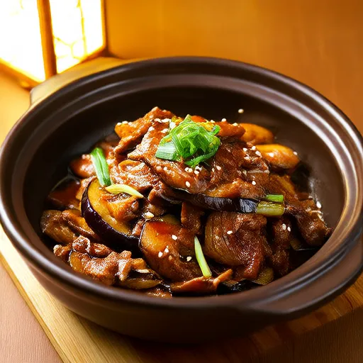 Salteado de Miso con Cerdo y Berenjena