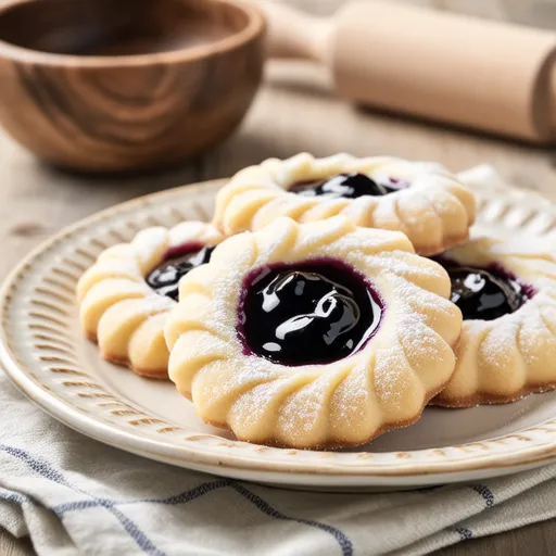 Egg Cookie Almond Blueberry Jam Cookies