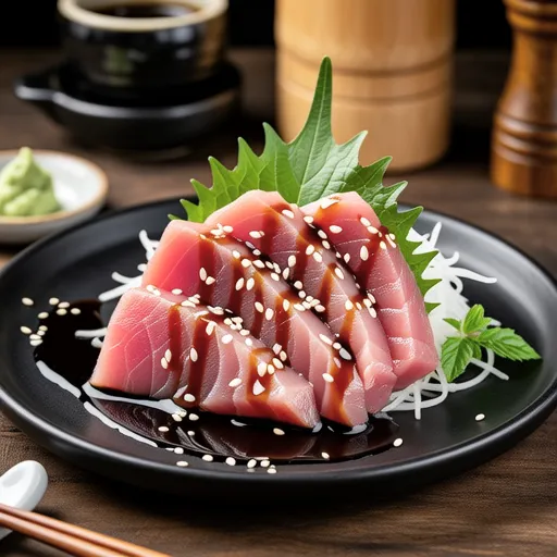 わさび醤油風味のマグロカルパッチョ