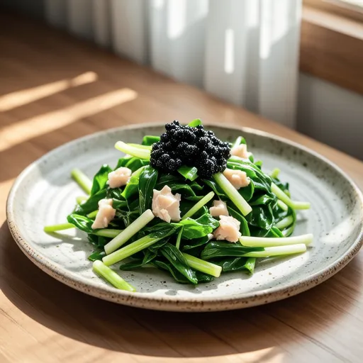 梅味噌ドレッシングの菊菜とツナ