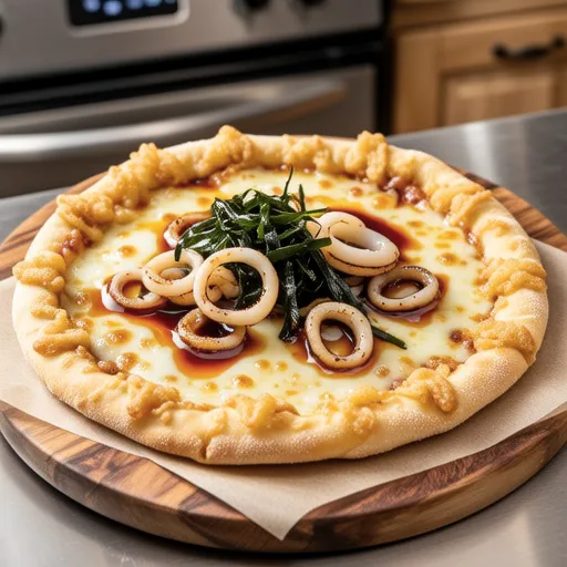 Squid Salted Fermented Tofu Skin Pizza