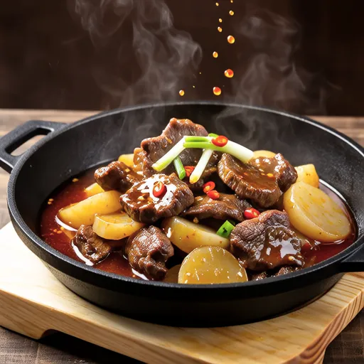 Spicy Stir-fried Beef and Yam