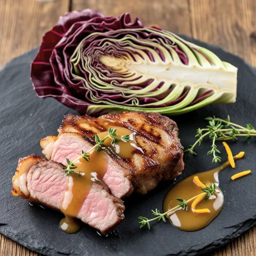 Grilled Radicchio with Honey Mustard Pork