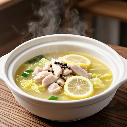 Chicken and Chinese Cabbage Lemon Pepper Soup