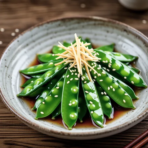 Quick Simmered Snow Peas and Wakame