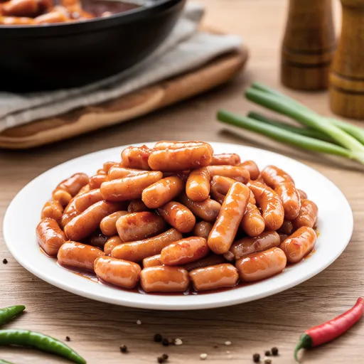 Oil Stir-fried Rice Cake and Sausage (Sotteok Sotteok)