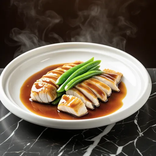 Sauteed Swordfish and Pea Shoots with Butter Soy Sauce