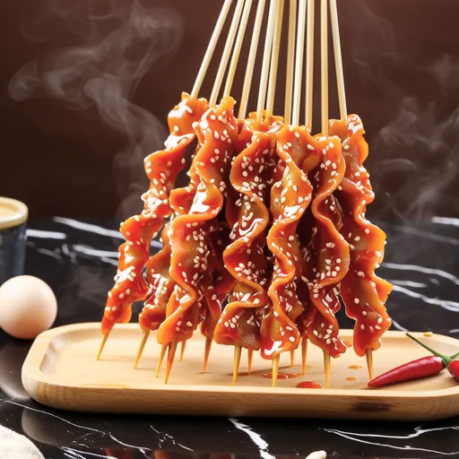 Spicy Red Fish Cake Skewers