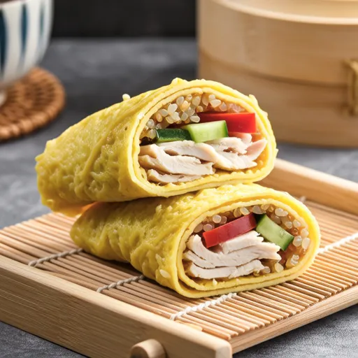 Egg Roll Rice and Chicken Breast Bibimbap Lunchbox