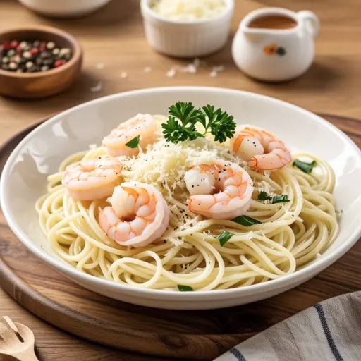 Shrimp and Komatsuna Cream Pasta