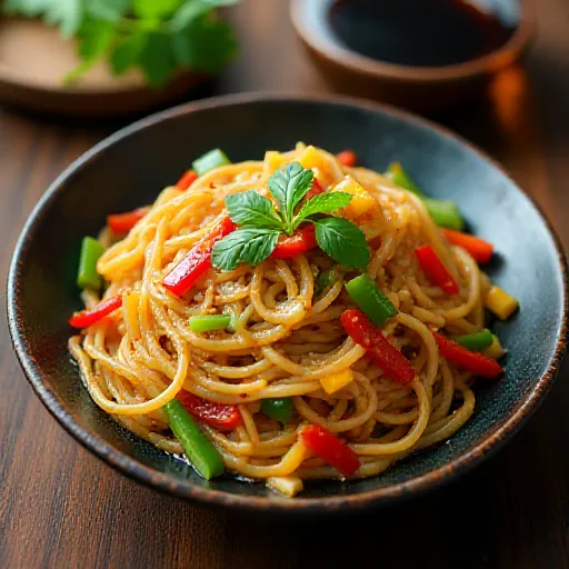 Stir-fried Glass Noodles with Bell Peppers