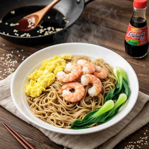 Shrimp and Garlic Chive Somen Champloo