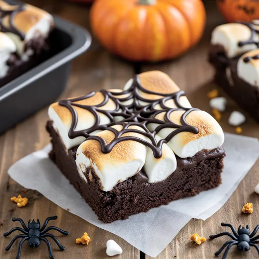 Halloween Spiderweb S'mores Brownies