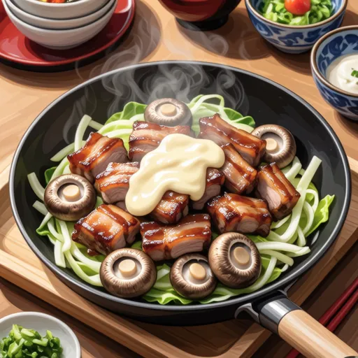 Stir-fried Pork and Cabbage with Miso Mayo