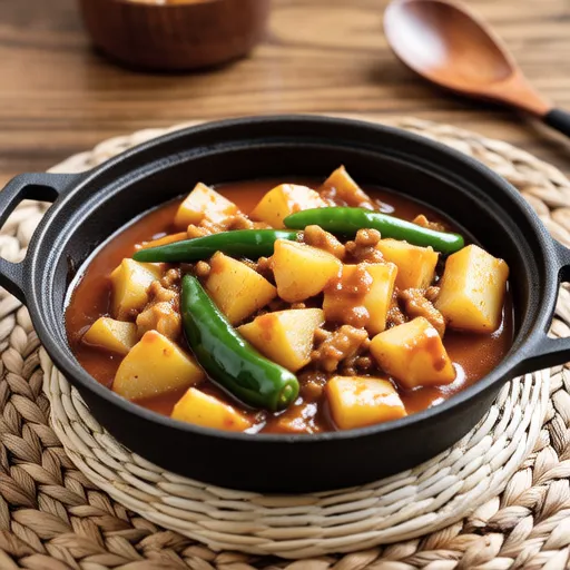 Spicy Braised Potatoes and Shishito Peppers