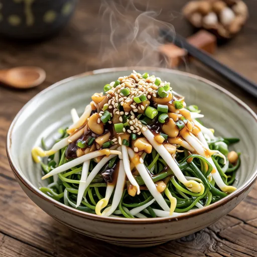 Nira and Bean Sprout Ume Okaka Salad