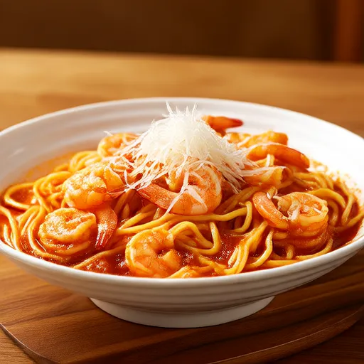 Shrimp Tomato Cream Noodles
