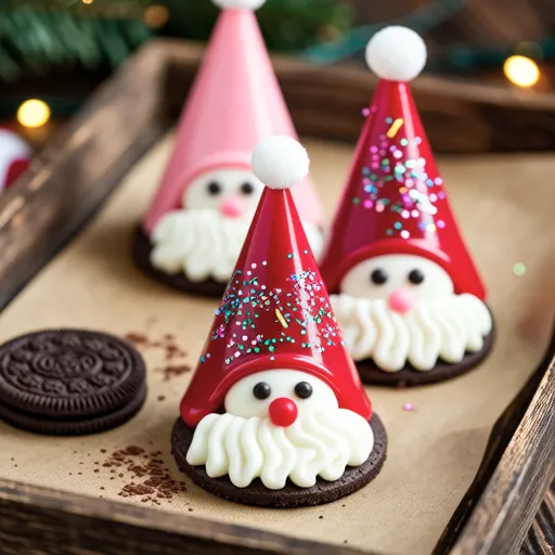 No-Oven Santa Oreo Pops