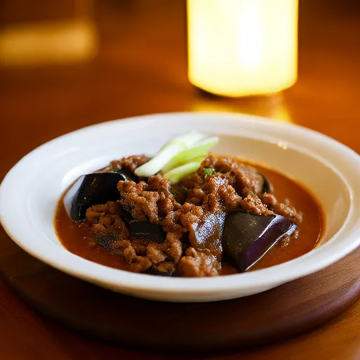 Eggplant and Ground Meat Miso Stew