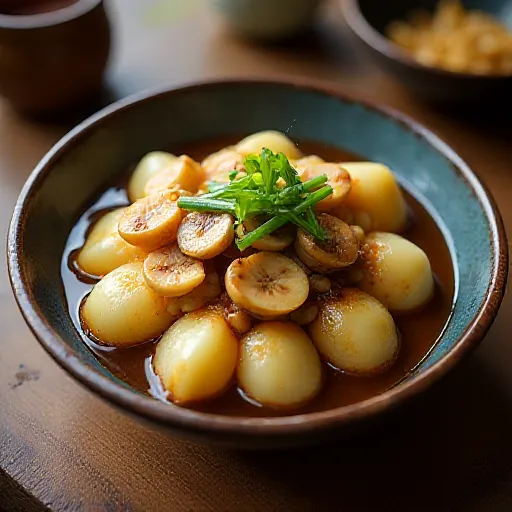 Radis braisé aux champignons