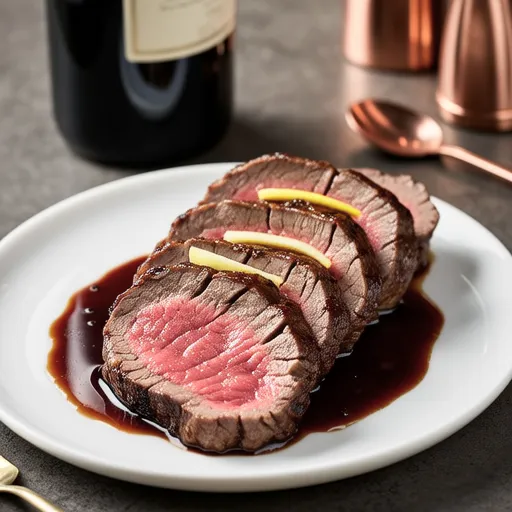 Beef Roll Steak with Red Wine Sauce