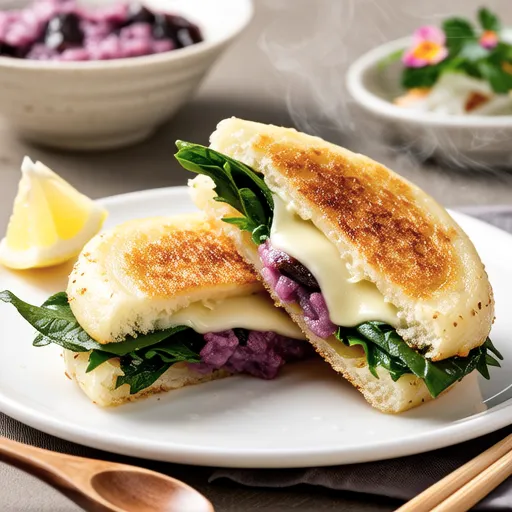 Grilled Hira-ten with Ume, Shiso, and Cheese