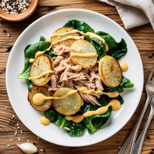 Sauteed Turnip and Tuna with Mustard Mayo
