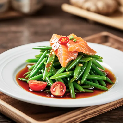 Spicy Salmon and Pea Shoots Steamed with Sake