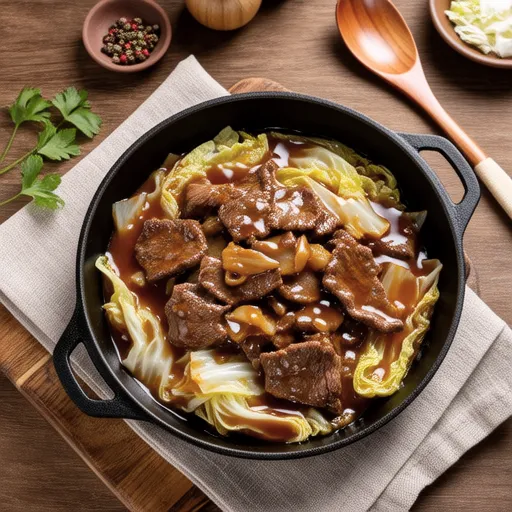 Beef and Cabbage Stir-fry with Miso