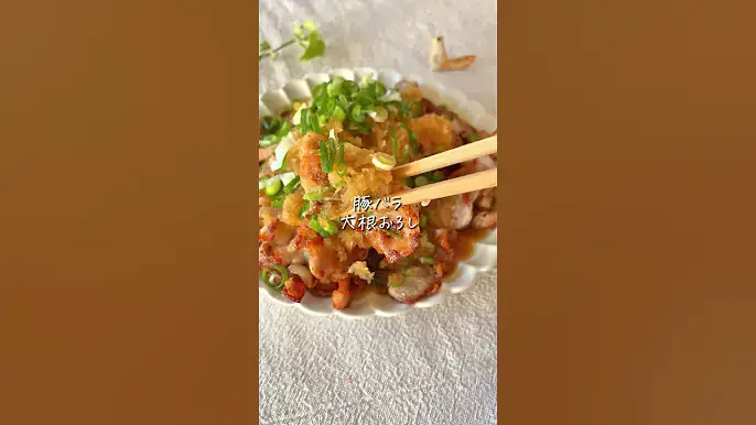 カリカリ豚バラ大根おろし