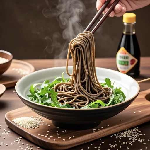 Vegan Soy Sauce Arugula Bibim Noodles