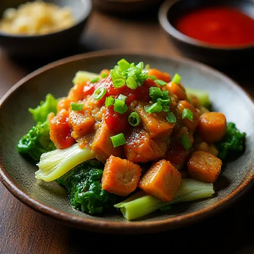 Stir-fried Bok Choy and Pork with Ketchup