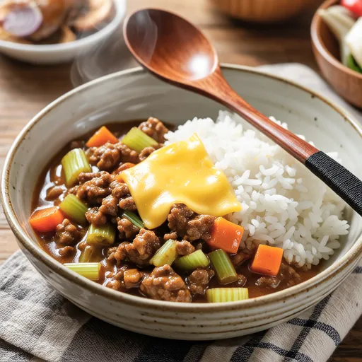 Cabbage and Ground Pork Cheese Curry