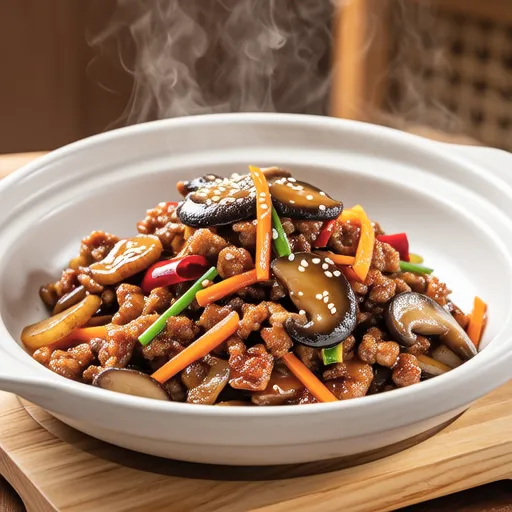 Stir-fried Ground Pork with Shiitake Mushrooms