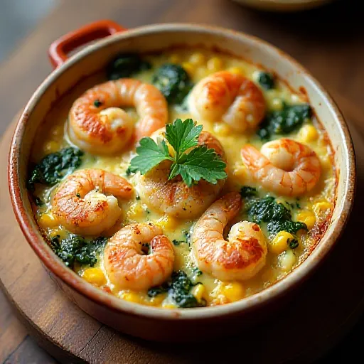 Spinach and Shrimp Gratin