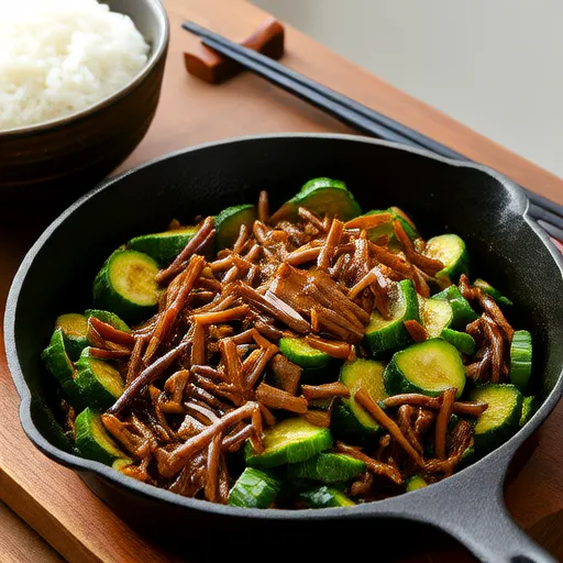 Stir-fried Goya with Pork and Miso