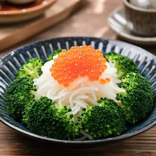 明太子ソースのブロッコリーと長芋