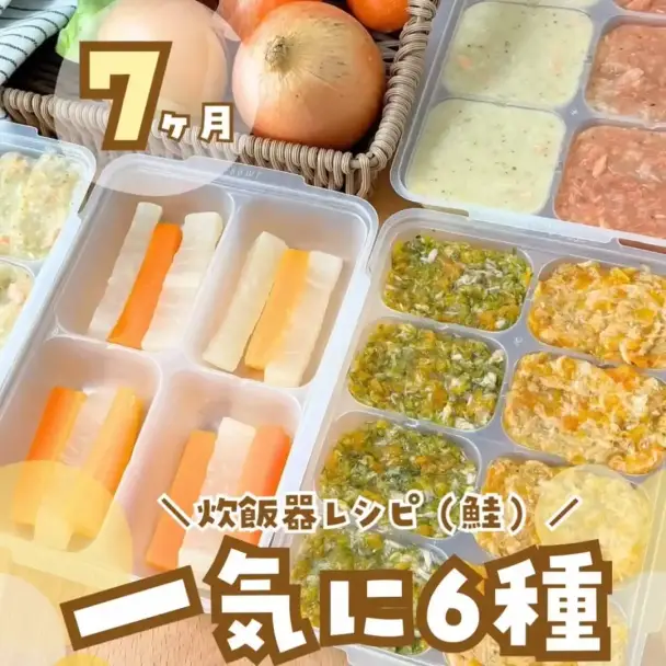 炊飯器で!鮭と野菜の離乳食6種