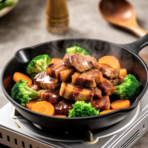 Broccoli and Pork Stir-fry with Gochujang Mayo