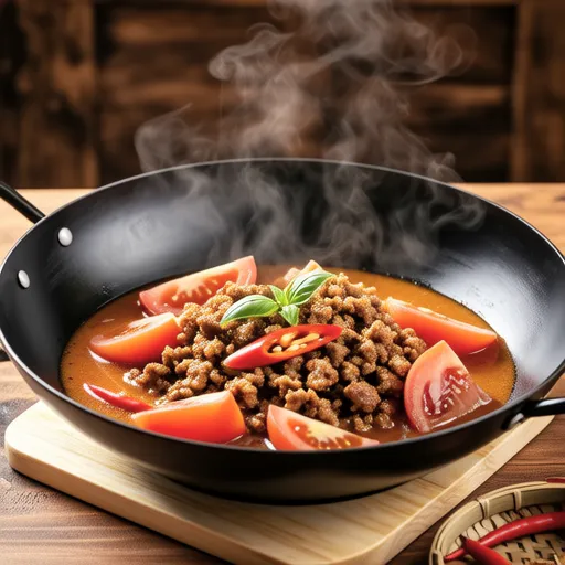 Tomato and Ground Pork Curry Stir-fry