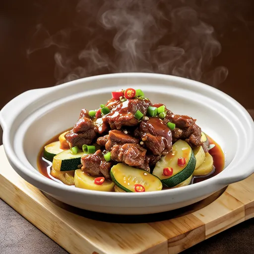 Moist Zucchini Pork Steamed Dish
