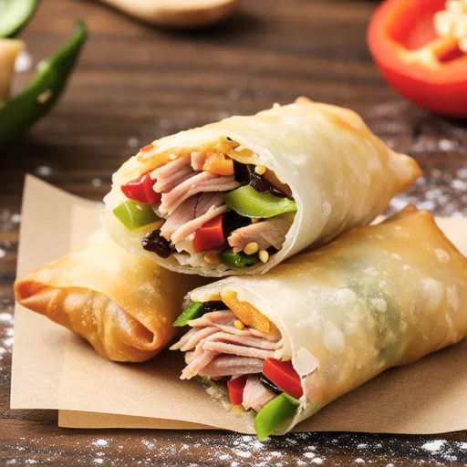 Easy Baked Spring Roll Skins with Pork and Vegetables
