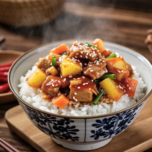 Spicy Vegetable Tuna Stir-fry Rice Bowl