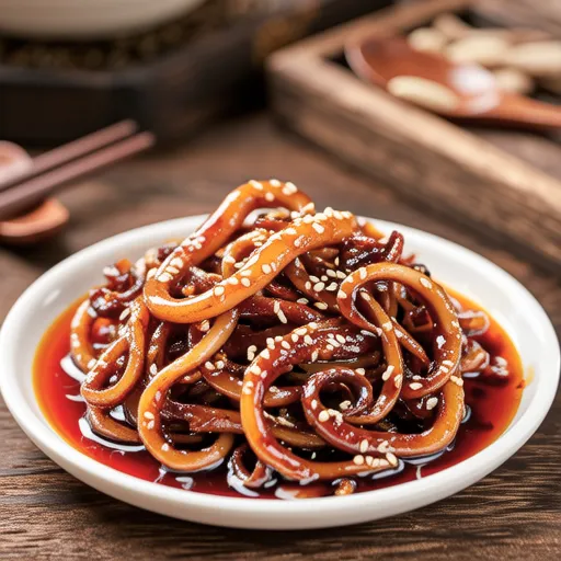 Spicy Stir-fried Dried Squid with Gochujang